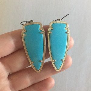 Kendra Scott earrings - skylar arrowhead - blue
